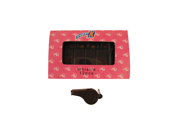 BLACK WHISTLE NO LANYARD - PLASTIC