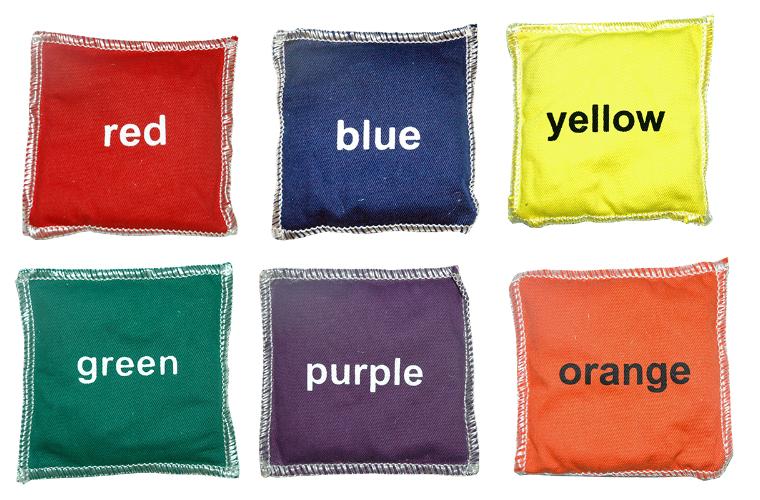 COTTON BEAN BAGS SET - COLOURS (SET OF 6)
