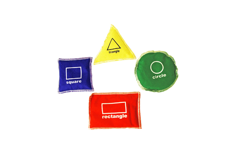 COTTON BEAN BAG SET - SHAPES (SET OF 4)