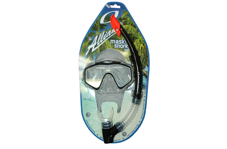 ALLIANCE MASK AND SNORKEL SET SILICONE SENIOR SMOKEY BLACK