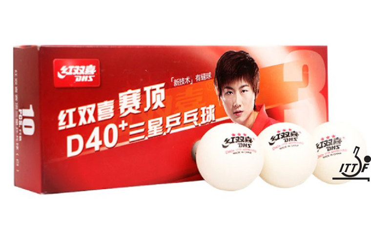 DHS TABLE TENNIS BALLS D40+ 3 STAR ABS - BOX OF 10