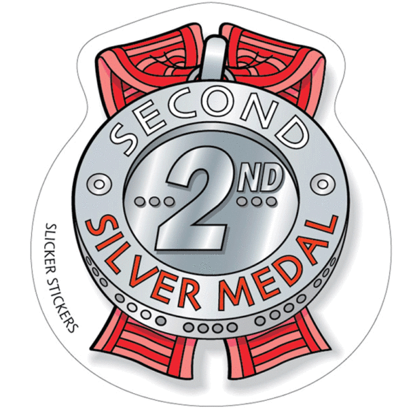 2ND PLACE MEDAL STICKER 2ND PLACE MEDAL STICKER